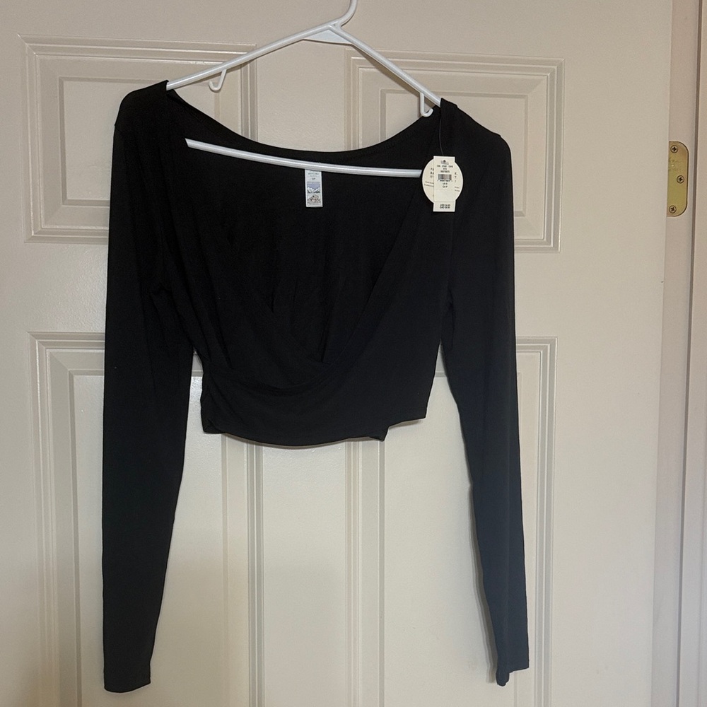 Elegant Black Long Sleeve Women's Blouse